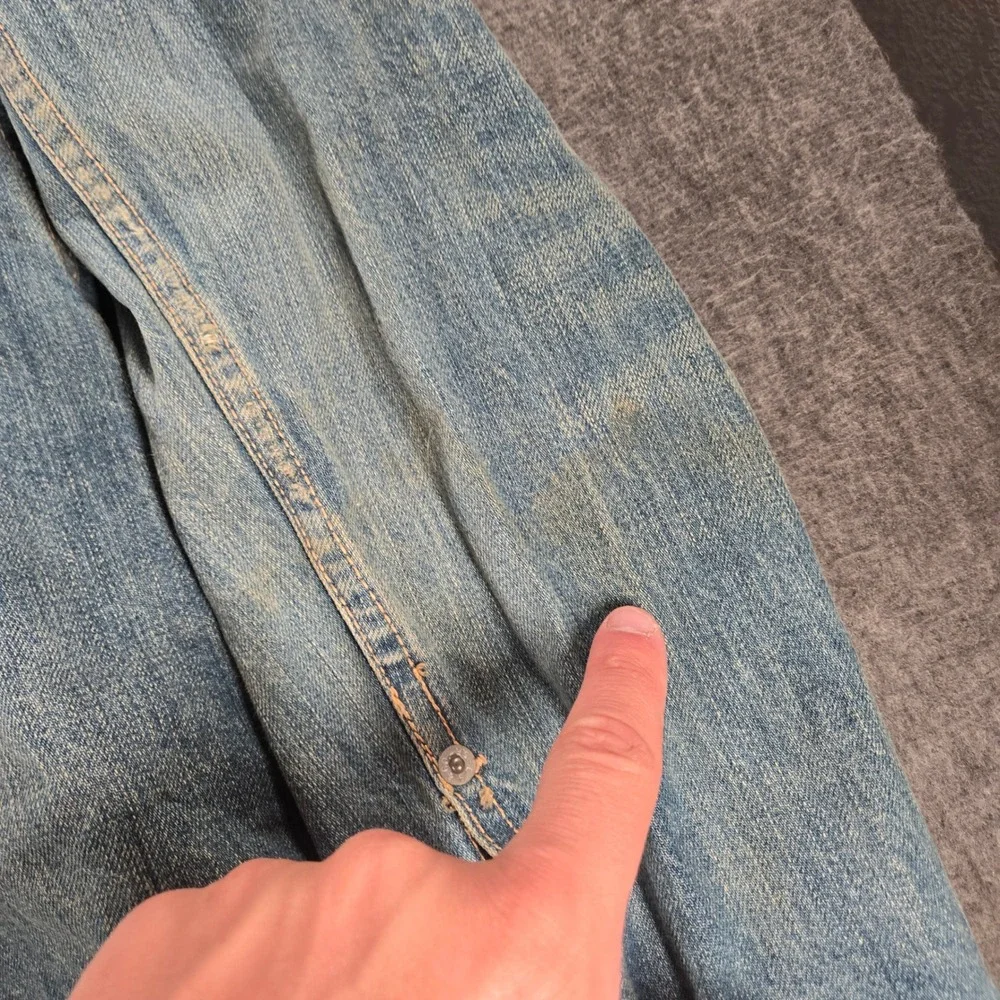 Vintage Y2K Levi's Denim Trucker Jacket Mens XXL Blue Button Up Distressed Faded - Picture 12 of 12